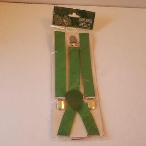🤯3/$12 St. Patrick's Day Green Suspenders Cosplay Costume NWT Unisex
